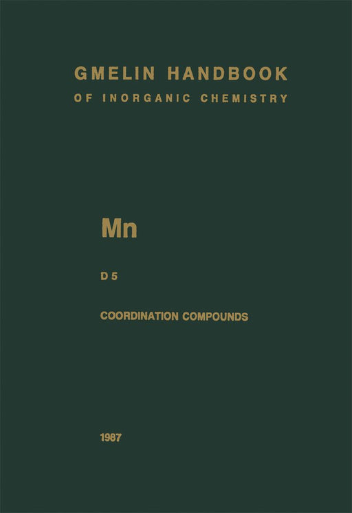 MN Manganese: Coordination Compounds 5 by Edith Schleitzer-Rust