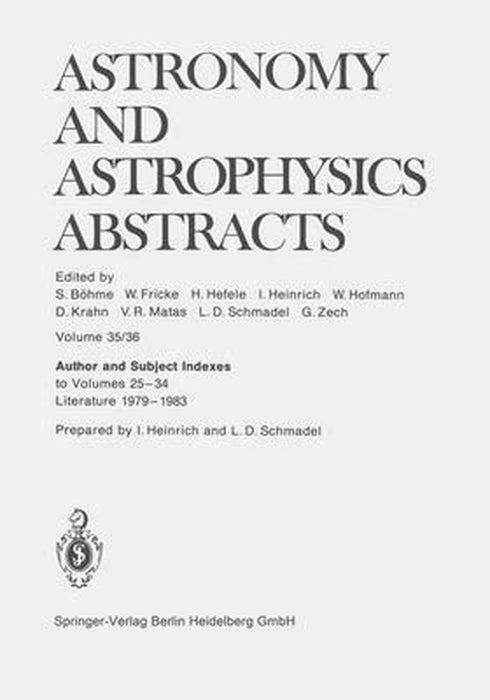 Author and Subject Indexes to Volumes 25-34, Literature 1979-1983 by I. Heinrich