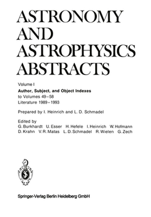 Author, Subject, and Object Indexes by I. Heinrich