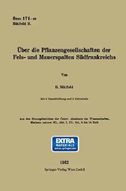 Über die Pflanzengesellschaften der Fels- und Mauerspalten Südfrankreichs by Harald Niklfeld