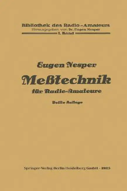 Meßtechnik Für Radio-Amateure by Eugen Nesper