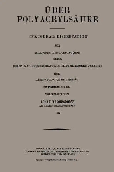 Über Polyacrylsäure by Ernst Trommsdorff