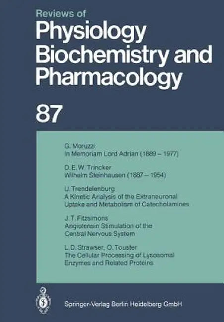 Reviews of Physiology, Biochemistry and Pharmacology by R. H. Adrian
