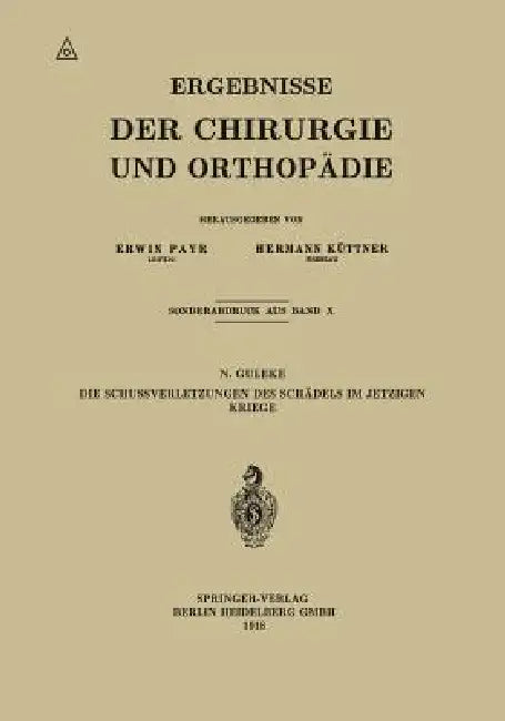 Die Schussverletzungen Des Schädels Im Jetzigen Kriege by N. Guleke