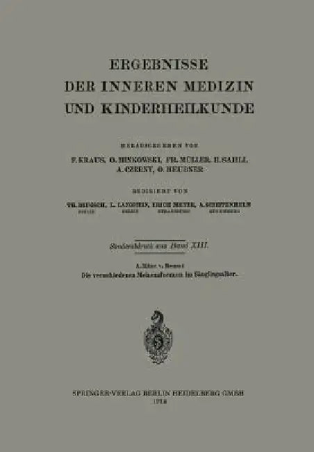 Die Verschiedenen Melaenaformen Im Säuglingsalter by A. Ritter Reuss