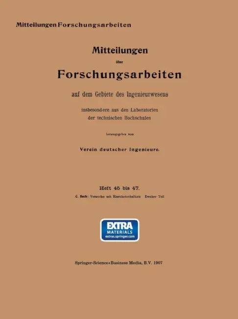 Versuche Mit Eisenbetonbalken by Carl Von Bach, Otto Graf