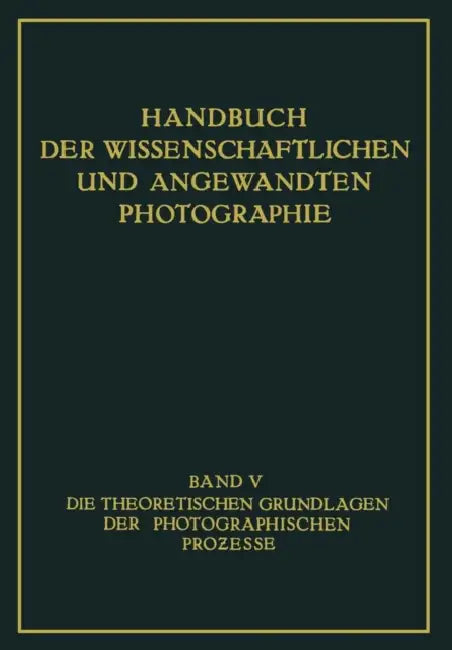 Die Theoretischen Grundlagen Der Photographischen Prozesse by Walter Meidinger