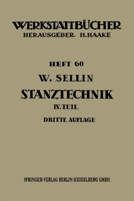 Stanztechnik: Formstanzen by Walter Sellin