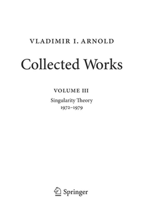 Vladimir Arnold: Collected Works by Arnold, Vladimir I.