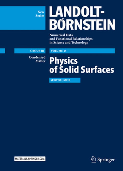 Physics of Solid Surfaces: Subvolume B by G. Chiarotti
