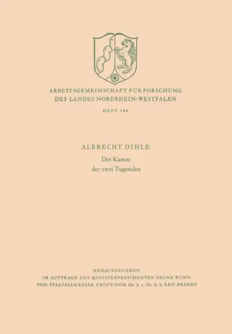 Der Kanon Der Zwei Tugenden by Albrecht Dihle