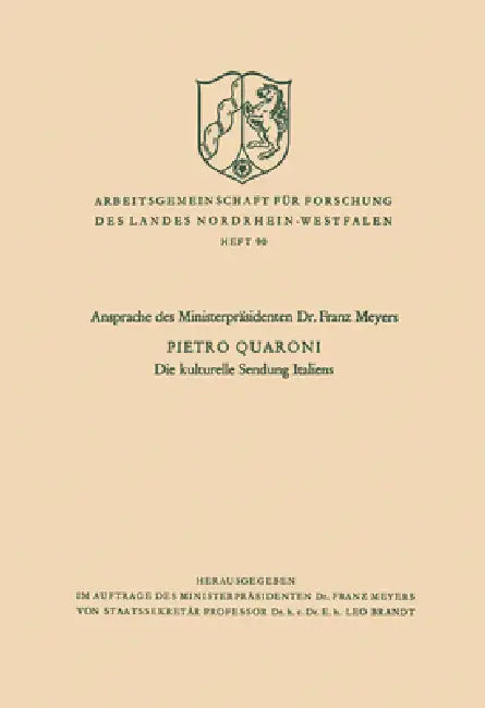 Die kulturelle Sendung Italiens by Pietro Quaroni