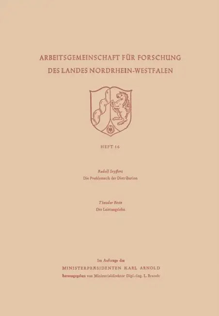 Die Problematik Der Distribution / Der Leistungslohn by Rudolf Seyffert