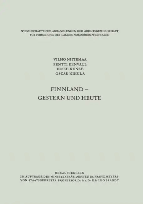 Finnland -- Gestern Und Heute by Vilho Niitemaa