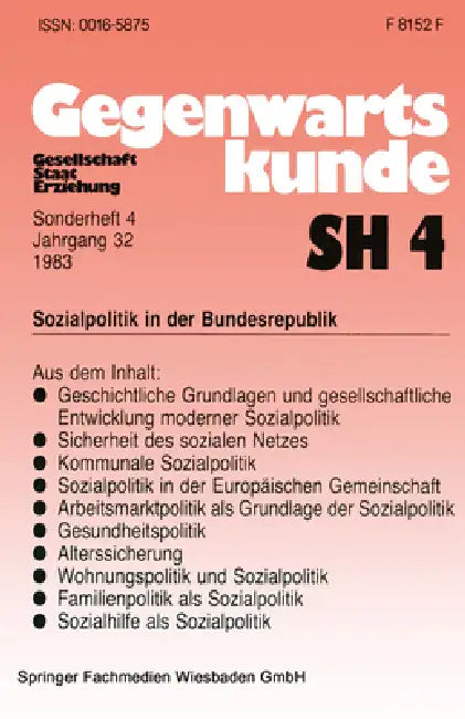 Sozialpolitik in der Bundesrepublik by Bernhard Schäfers