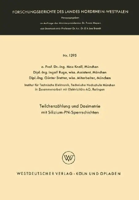 Teilchenzählung und Dosimetrie mit Silizium-PN-Sperrschichten by Max Knoll