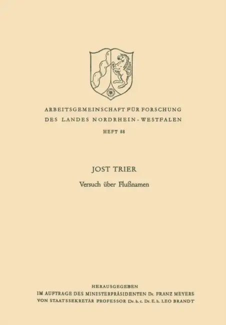 Versuch Über Flußnamen by Jost Trier