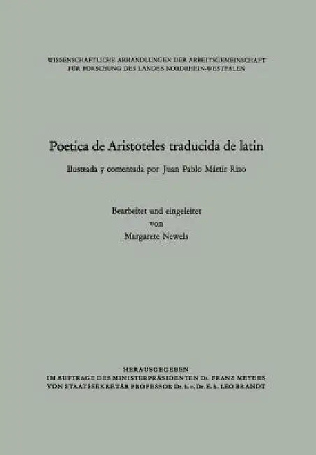 Poetica de Aristoteles Traducida de Latin: Ilustrada Y Comentada Por Juan Pablo Martir Rizo by Juan Pablo Mártir Rizo