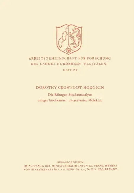 Die Röntgen-Strukturanalyse Einiger Biochemisch Interessanter Moleküle by Dorothy Hodgkin