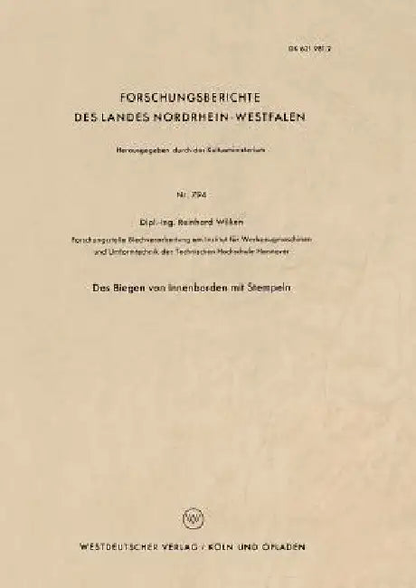 Das Biegen Von Innenborden Mit Stempeln by Reinhard Wilken
