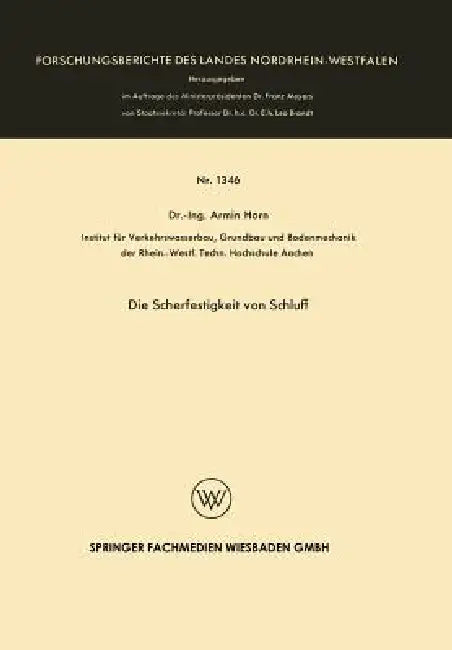 Die Scherfestigkeit Von Schluff by Armin Horn