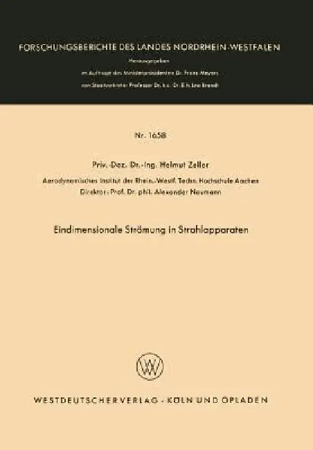 Eindimensionale Strömung in Strahlapparaten by Helmut Zeller