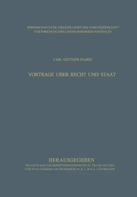 Vorträge Über Recht Und Staat by Carl Gottlieb Svarez