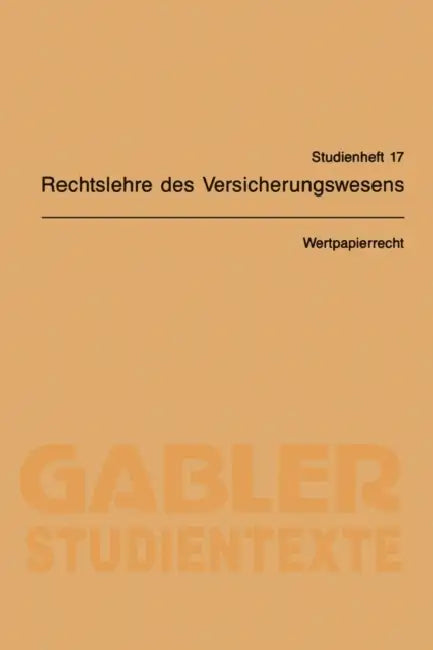 Wertpapierrecht by Karl Sieg