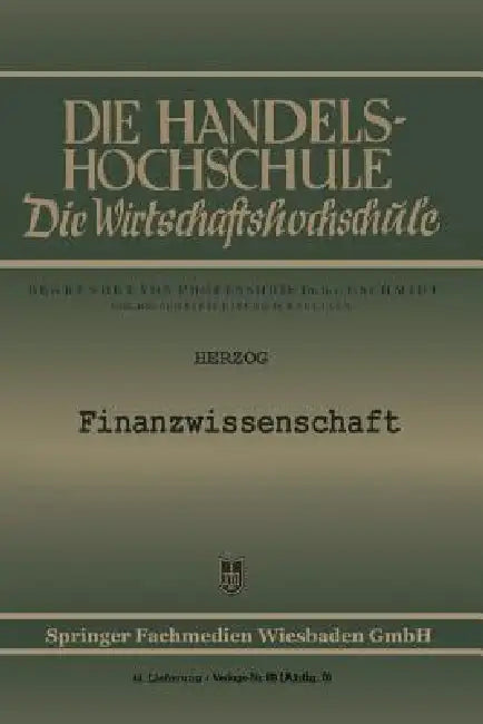 Finanzwissenschaft by Richard Herzog