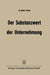 Der Substanzwert Der Unternehmung by Günter Sieben