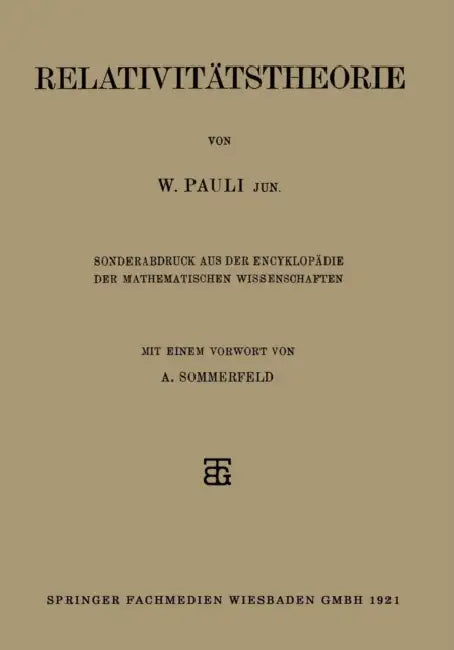 Relativitätstheorie by W. Pauli
