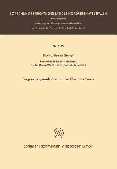 Eingrenzungsverfahren in Der Elastomechanik by Helmut Stumpf
