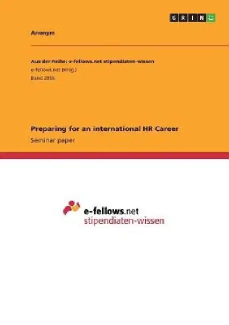 Preparing for an international HR Career by Anonymous