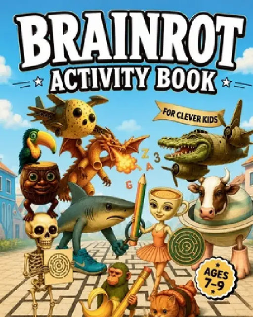 Brainrot Activity Book for Clever Kids Ages 7-9: Brain Games, Puzzles, Step-by-Step Drawing & Coloring Pages. Great Birthday Gift - Easter Basket Stuf by Inrot Scribbles