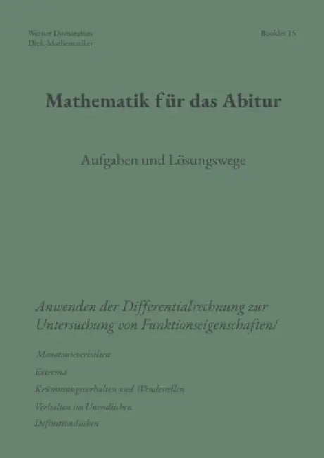 Mathematik für das Abitur: Booklet 15 by Werner Domaratius