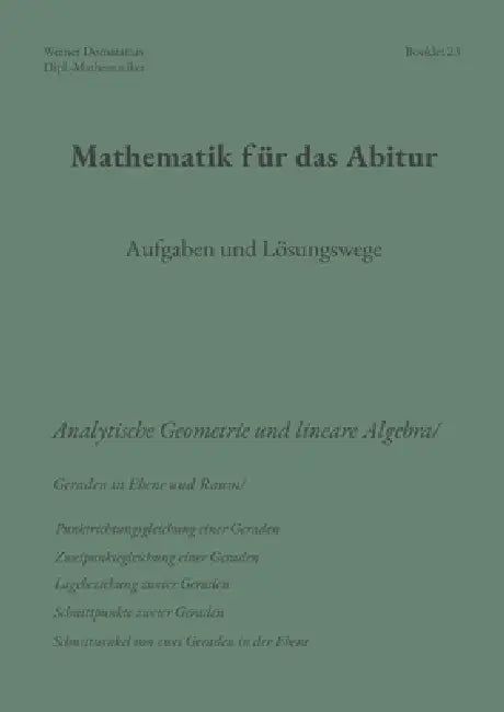 Mathematik für das Abitur: Booklet 23 by Werner Domaratius