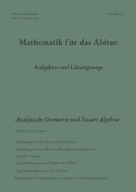 Mathematik für das Abitur: Booklet 24 by Werner Domaratius