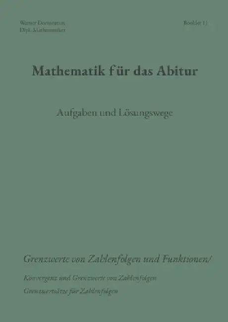 Mathematik für das Abitur: Booklet 11 by Werner Domaratius