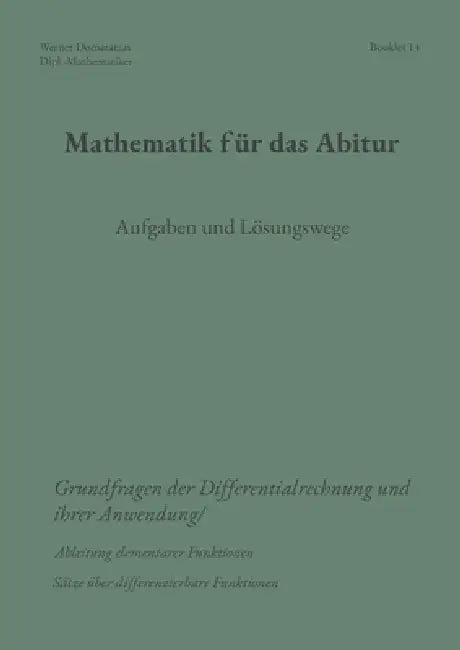 Mathematik für das Abitur: Booklet 14 by Werner Domaratius