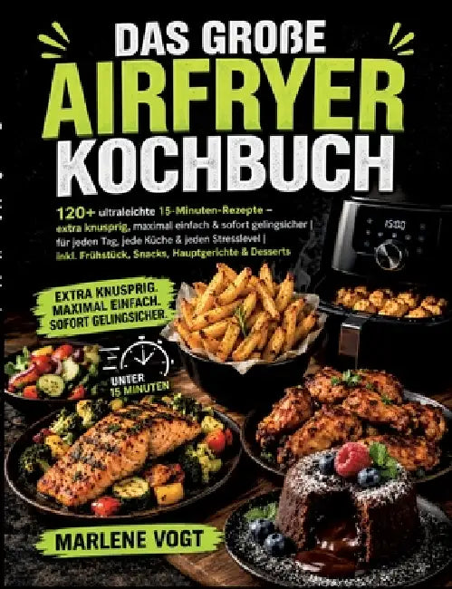 Das große Airfryer Kochbuch: 120+ ultraleichte 15-Minuten-Rezepte - extra knusprig, maximal einfach & sofort gelingsicher für jeden Tag, jede Küche & by Marlene Vogt