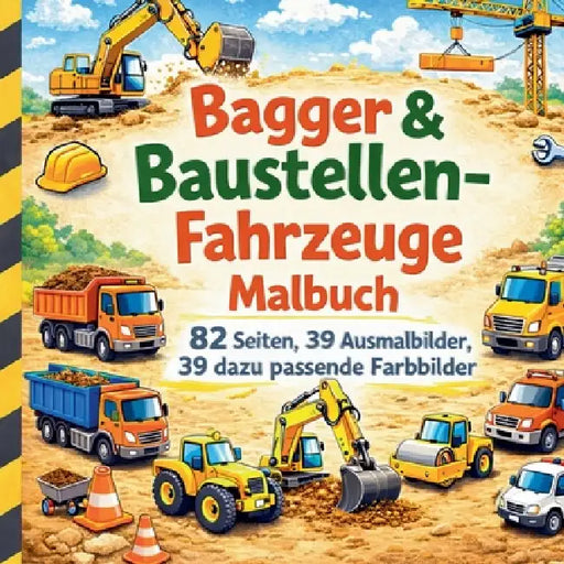 Bagger & Baustellen-Fahrzeug Malbuch: Große Maschinen, spannende Baustellen und jede Menge Malspaß! by Ewo Kahn