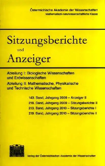 Sitzungsberichte Und Anzeiger Der Mathematisch-Naturwissenschaftlichen Klasse, Jahrgang 2009/2010: Abteilung I: Biologische Wissenschaften Und Erdwiss by Austrian Academy of Sciences Press