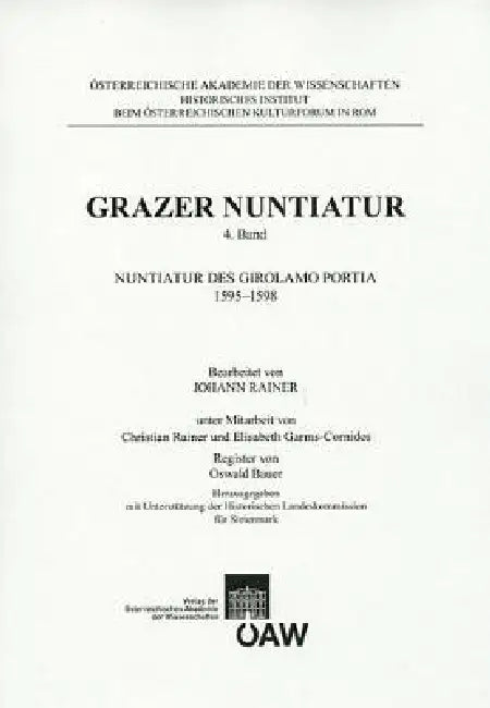 Nuntiatur Des Girolamo Portia 1595-1598 by Johann Rainer