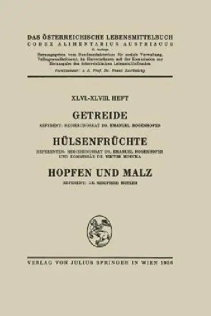 Getreide / Hülsenfrüchte / Hopfen Und Malz by Emanuel Rogenhofer, Viktor Moucka, Siegfried Iritzer