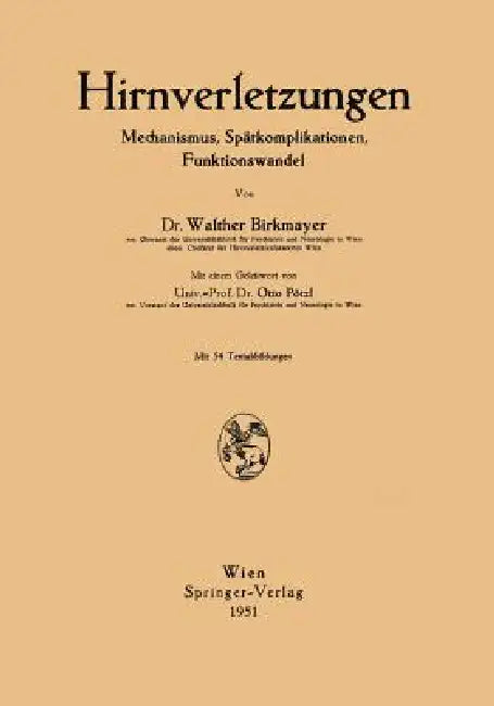 Hirnverletzungen: Mechanismus, Spätkomplikationen, Funktionswandel by Walther Birkmayer, Otto Plötzl