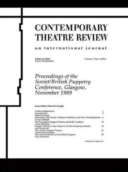 Proceedings of the Soviet/British Puppetry Conference: Glasgow November 1989 by Malcolm Knight
