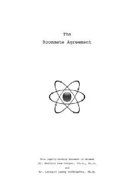 Sheldon's Roommate Agreement: Inspired by The Big Bang Theory by Sheldon Cooper