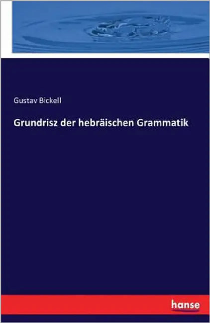 Grundrisz der hebräischen Grammatik by Bickell, Gustav