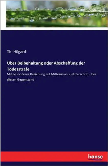 Über Beibehaltung oder Abschaffung der Todesstrafe: Mit besonderer Beziehung auf Mittermaiers letzte Schrift über diesen Gegenstand by Hilgard, Th