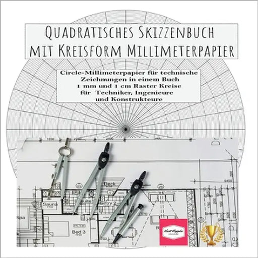 Quadratisches Skizzenbuch mit Kreisform Millimeterpapier: Circle-Millimeterpapier für technische Zeichnungen in einem Buch 1 mm und 1 cm Raster Kreise by Heppke, Kurt